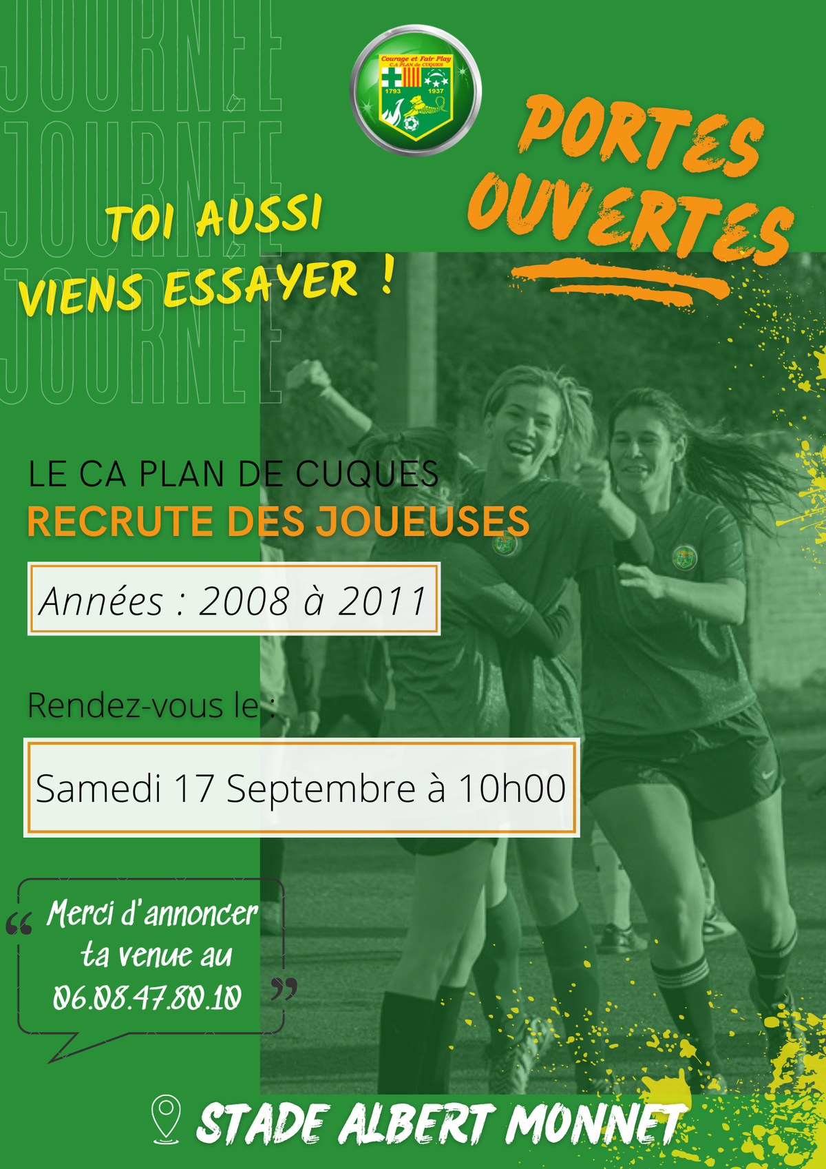 Actualit Journ E Portes Ouvertes Pour Nos Club Football Ca