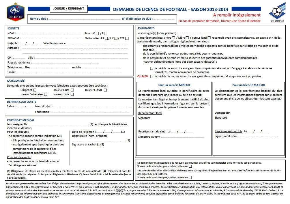 Actualit Demande De Licence Club Football Union Football Club De L