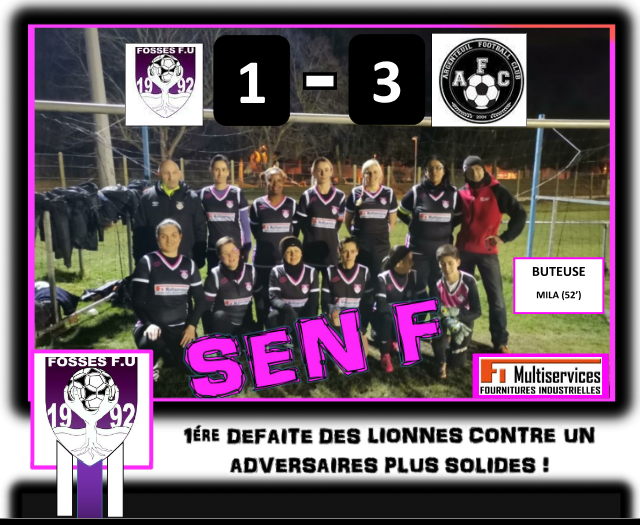 Actualité 1ère défaite des Séniors F contre club Football UF