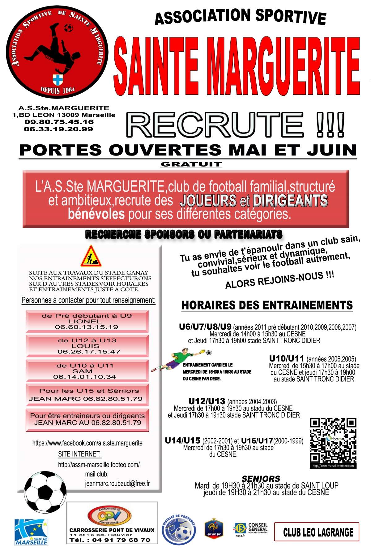 Actualité Recrutement Joueurs Et Educateurs Club Football Association Sportive Sainte 4813