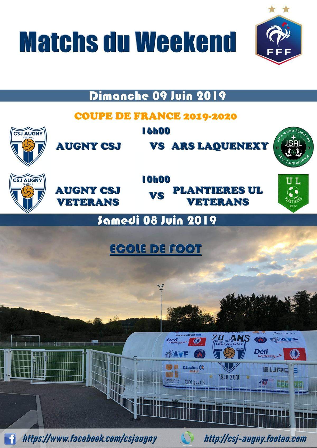 Actualité - Matchs du Weekend du 08 Juin 2019 - club Football CSJ Augny ...