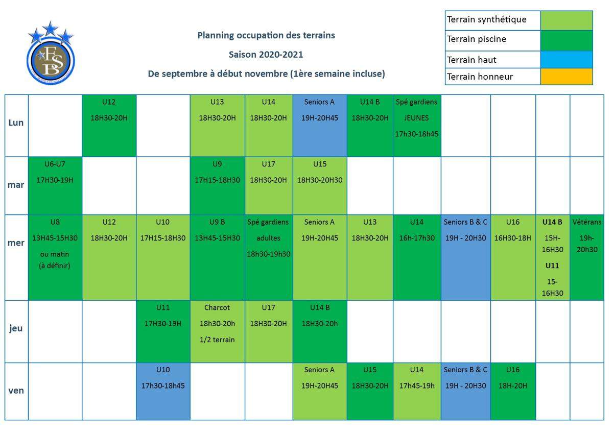 Actualité - Planning Entraînements Et Matchs / Saison... - Club ...