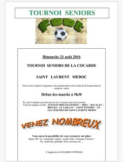 TOURNOI  A 11 SENIORS ST LAURENT DU MEDOC - Bordeaux Athletic Club