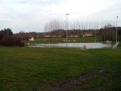 Terrain inondé fevrier 2014 - Football Club St Germain de la Coudre