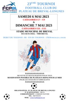 LE TIRAGE DES POULES DU TOURNOI 2023 DU FCPBL !!! SAMEDI ET DIMANCHE 6/7 MAI