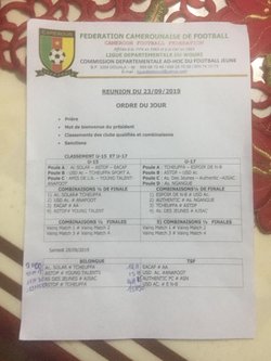 Programme des matches des 1/4 de finale du championnat national de football jeune wouri Douala Cameroun - Tcheuffa Sport Academy