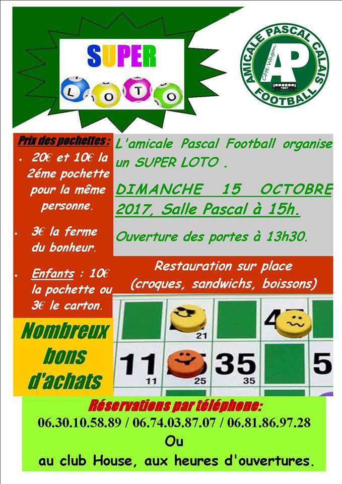 Actualité - Loto De L'amicale Pascal - Club Football Amicale Pascal 