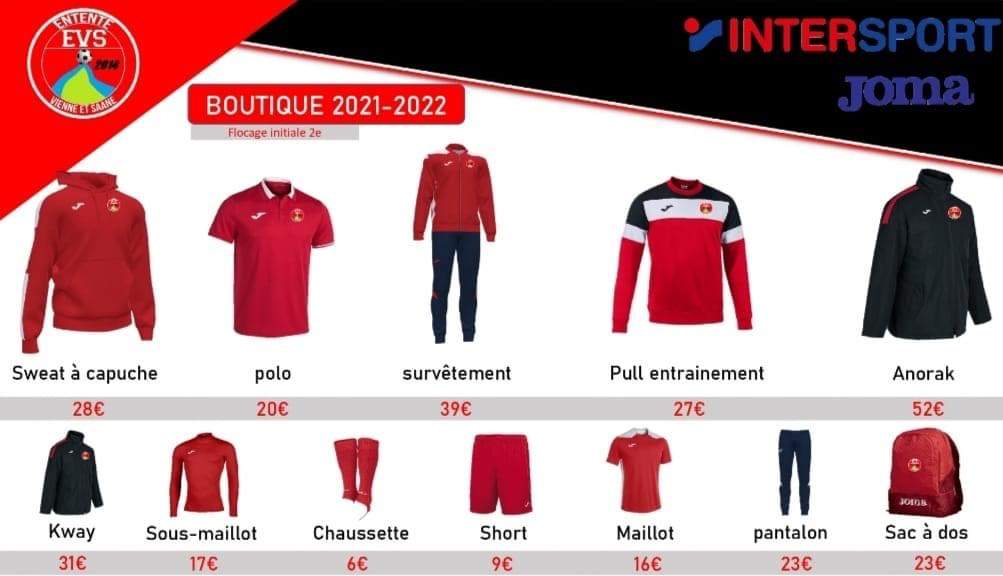 Actualit Boutique EVS club Football Entente Vienne et Saane