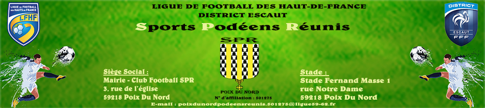 SPR Poix du nord : site officiel du club de foot de Poix-du-Nord - footeo