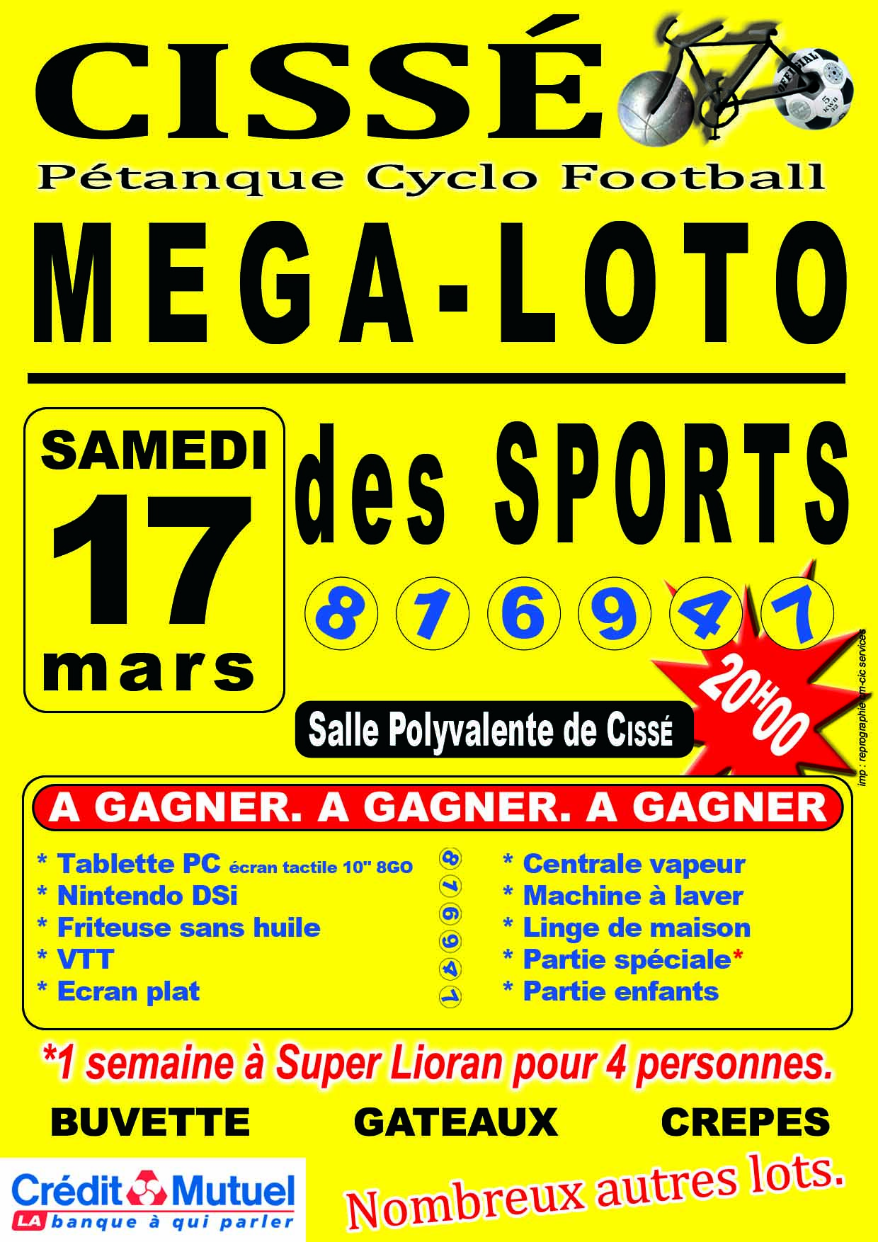 Agenda - Loto des sports (voir affiche) - club Football US CISSE FOOT ...