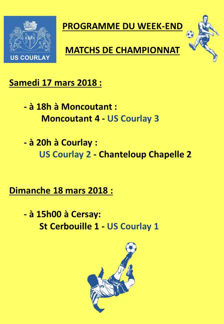 2018_03_15 Matchs_au_programme_du_week_end